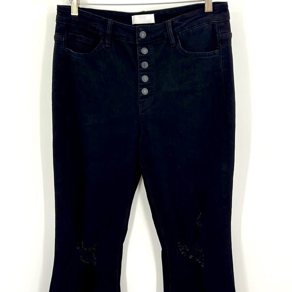 Vervet High Rise Super Flare Distressed Raw Hem VERVET by Flying Monkey Jeans 32 - Picture 7 of 12